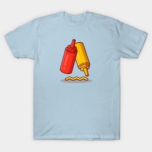 Ketchup And Mustard Cartoon T-Shirt